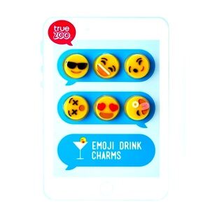 True Zoo Emoji Drink Charms - Package of Six - Great Grab Bag Christmas Gift!